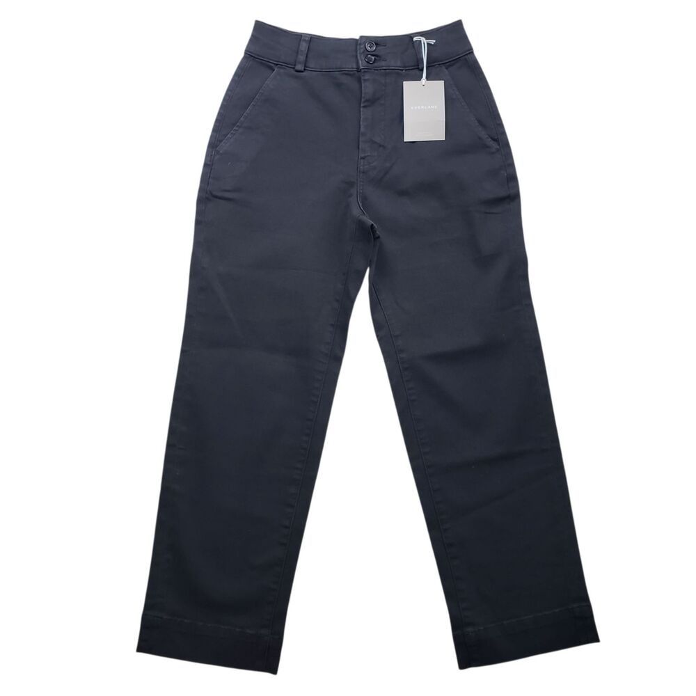 NWT Everlane The Organic Straight Leg Pants Womens Size 2 Black High Rise Jeans - Picture 2 of 12